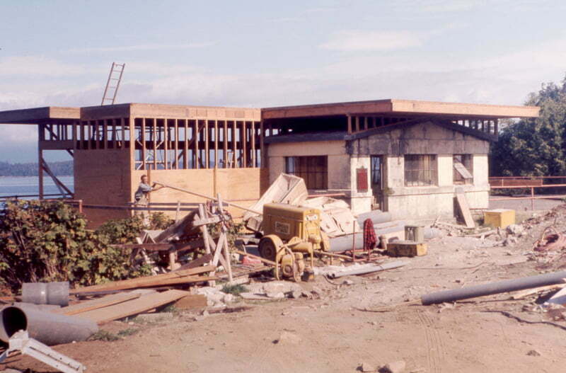 Construction of the main building labs and offices begins.